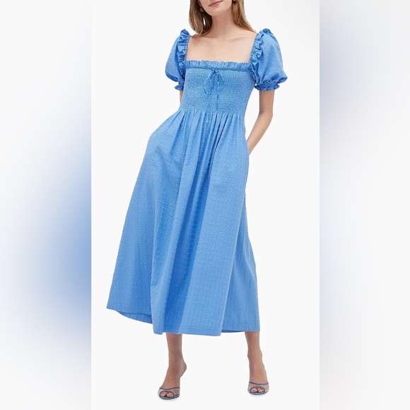 Hill House Blue Puff Sleeve Dress - Picture 3 of 16